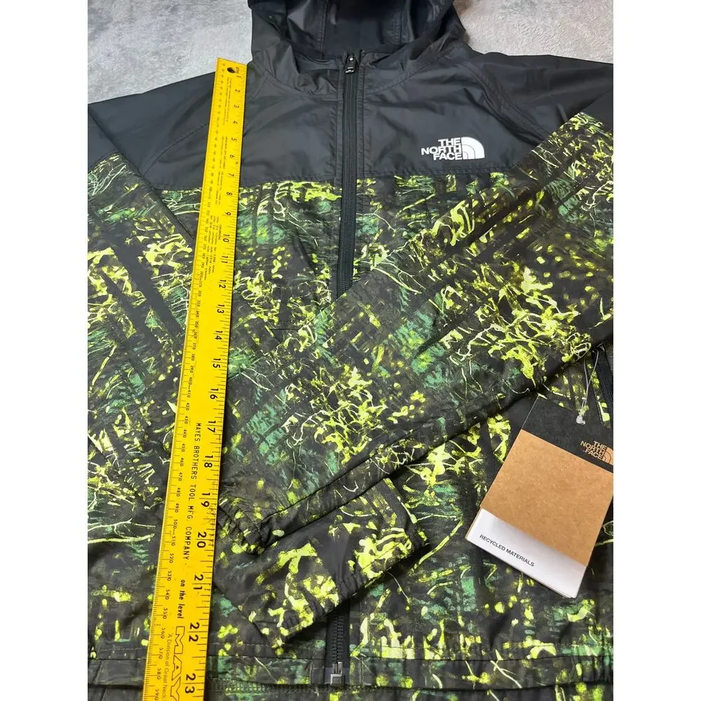The North Face Boys Never Stop Wind Hoodie Green Forest Print XL‎ 14/16 New